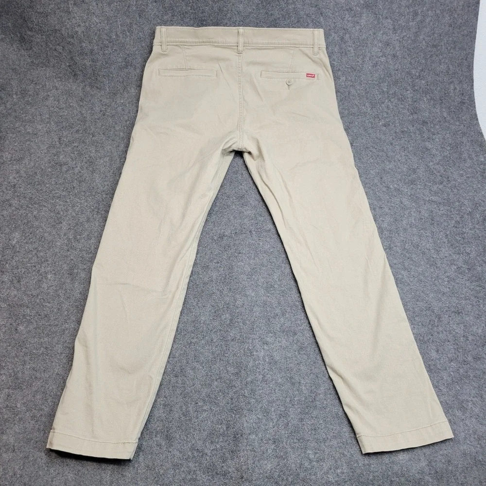 Levis XX Chino Pants Mens 33x30 Tan Stretch Flat Front‎ Standard Tapered Leg